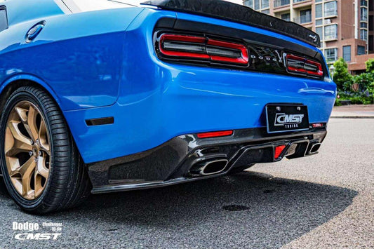 Dodge Challenger Hellcat Redeye T/A Scat Pack 392 SRT R/T SXT SE 2008-2023 with Aftermarket Parts - Carbon Fiber / FRP Rear Diffuser from CMST Tuning