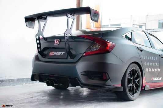 Honda Civic 10th Gen FC1 FC2 FC5 FC6 2016-2021 with Aftermarket Parts - Rear Diffuser Carbon Fiber / FRP from CMST Tuning