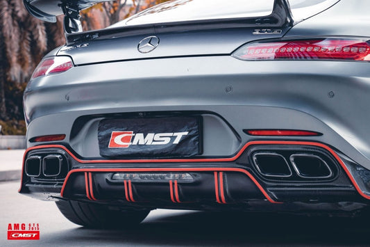 Mercedes Benz AMG GT GTS C190 2016 2017 2018 2020 2021 with Aftermarket Parts - Rear Diffuser Carbon Fiber / FRP from CMST Tuning