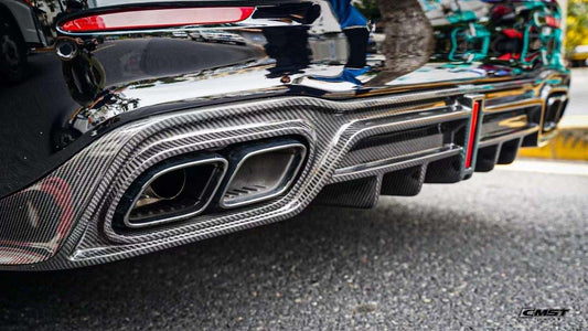 Mercedes Benz E-Class E63S E63 E53 E43 AMG E550 E450 E400 E350 E300 W213 2017-2023 with Aftermarket Parts - Carbon Fiber FRP Rear Diffuser from CMST Tuning