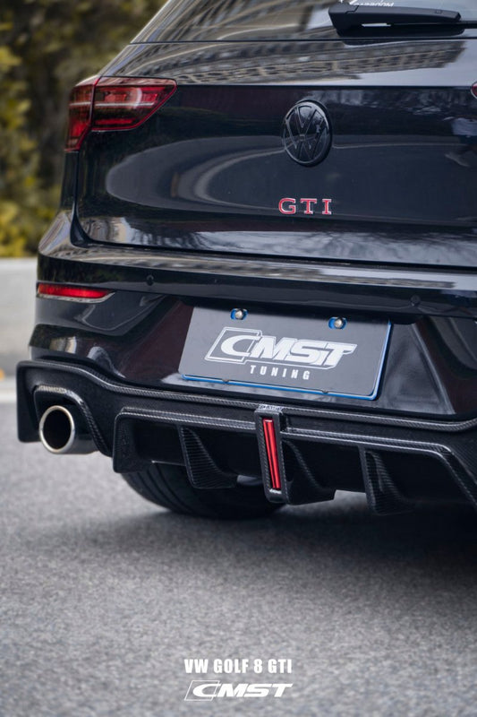 Volkswagen Golf GTI MK8 2022-ON with Aftermarket Parts - Pre-preg Carbon Fiber/FRP Rear Diffuser from CMST Tuning