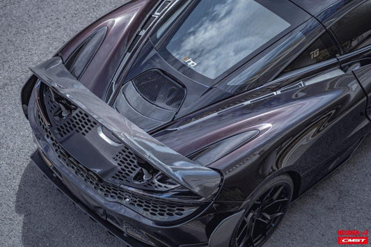 McLaren 720s 2018-2023 with Aftermarket Parts - OE Style Rear Engine Cover Carbon Fiber / FRP from CMST Tuning