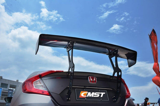 Honda Civic 10th Gen FC1 FC2 FC5 FC6 2016-2021 & FC3 FC4 2017-2021 with Aftermarket Parts - Extreme GT Style Rear Wing Carbon Fiber / FRP from CMST Tuning