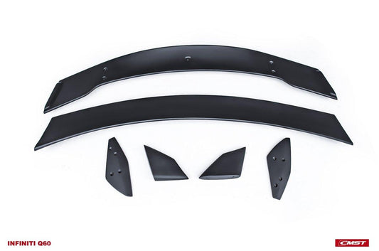 Infiniti Q60 Red Sport 400 Premium Luxe Sport Pure 2017-2022 with Aftermarket Parts - Project Black S Concept Style Rear Spoiler Wing Carbon Fiber/FRP from CMST Tuning