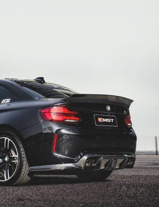BMW F87 M2 M2C 2016-2021 & F22 228i 230i M235i M240i 2014-2020 with Aftermarket Parts - Vacuumed Carbon & FRP Rear Spoiler from CMST Tuning