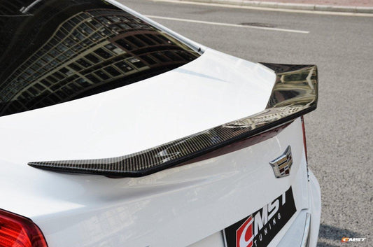 Cadillac ATS 2013-2019 ATS-V 2013-2019 with Aftermarket Parts - Rear Duck Bill Tail Spoiler Carbon Fiber / FRP from CMST Tuning