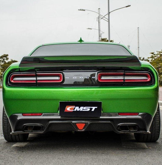 Dodge Challenger Hellcat Redeye T/A Scat Pack 392 SRT R/T SXT SE 2008-2023 with Aftermarket Parts - Rear Duck Bill Tail Spoiler Carbon Fiber / FRP from CMST Tuning