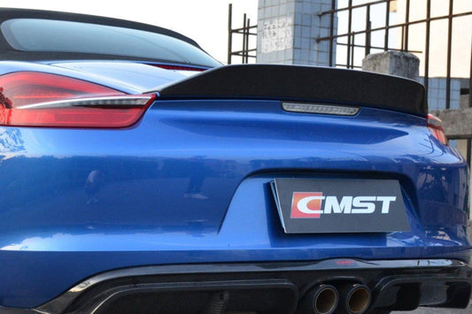Porsche 981 Boxster (Base / S / GTS) 2012 2013 2014 2015 2016 with Aftermarket Parts - Rear Spoiler Carbon Fiber / FRP from CMST Tuning