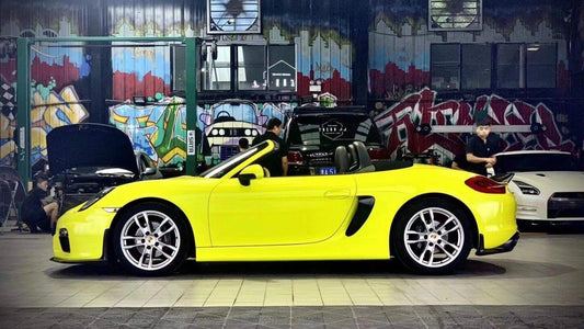 Porsche 981 Boxster (Base / S / GTS) 2012 2013 2014 2015 2016 with Aftermarket Parts - Rear Spoiler Carbon Fiber / FRP from CMST Tuning