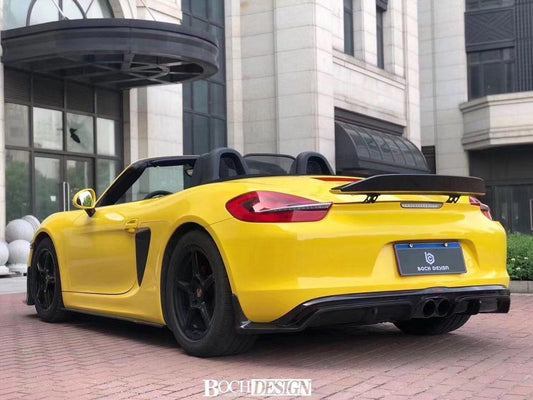Porsche 981 Boxster (Base / S / GTS) 2012 2013 2014 2015 2016 with Aftermarket Parts - Rear Spoiler Carbon Fiber / FRP from CMST Tuning