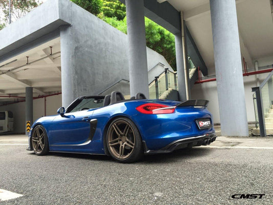 Porsche 981 Boxster (Base / S / GTS) 2012 2013 2014 2015 2016 with Aftermarket Parts - Rear Spoiler Carbon Fiber / FRP from CMST Tuning