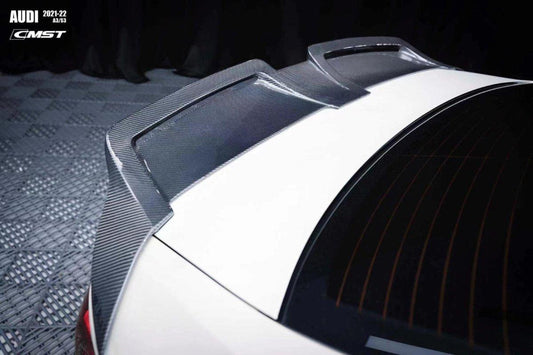 Audi RS3 S3 A3 8Y 2021-ON with Aftermarket Parts - Rear Spoiler Carbon Fiber from CMST Tuning