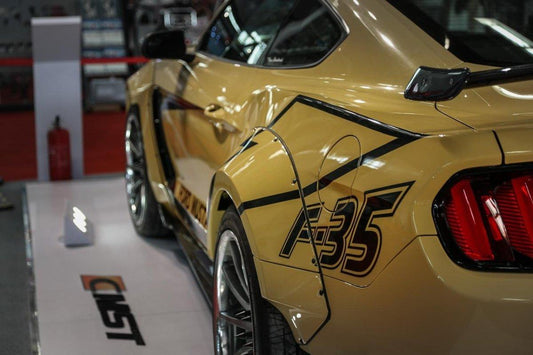 Ford Mustang GT 5.0 Mach1 Bullitt V6 3.6 Ecoboost 2.3 S550.1 S550.2 2015-2023 with Aftermarket Parts - V2 Style Rear Wing Carbon Fiber / FRP from CMST Tuning