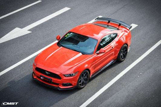 Ford Mustang GT 5.0 Mach1 Bullitt V6 3.6 Ecoboost 2.3 S550.1 S550.2 2015-2023 with Aftermarket Parts - V2 Style Rear Wing Carbon Fiber / FRP from CMST Tuning