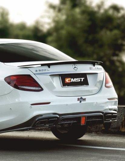 Mercedes Benz E-Class E63S E63 E53 E43 AMG E550 E450 E400 E350 E300 W213 2017-2023 with Aftermarket Parts - Rear Spoiler Carbon Fiber/FRP from CMST Tuning