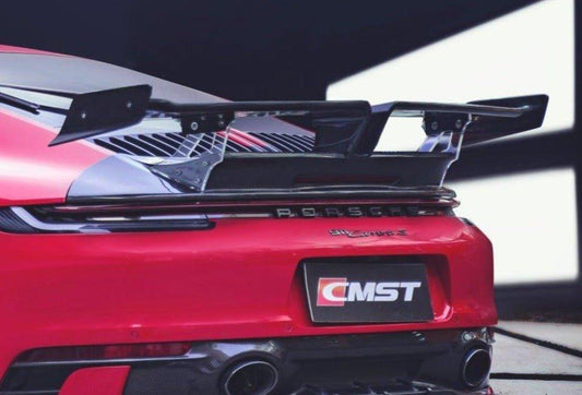 Porsche 911 992 992.1 Carerra Base/S/T/4/4S/Targa 4/Targa 4S/GTS 2020-2024 with Aftermarket Parts - V1 Style Carbon Fiber & FRP Rear Spoiler from CMST Tuning