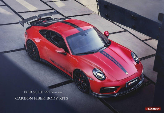Porsche 911 992 992.1 Carerra Base/S/T/4/4S/Targa 4/Targa 4S/GTS 2020-2024 with Aftermarket Parts - V1 Style Carbon Fiber & FRP Rear Spoiler from CMST Tuning