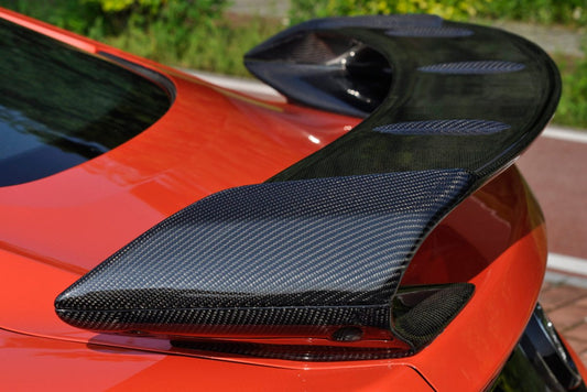 Ford Mustang GT 5.0 Mach1 Bullitt V6 3.6 Ecoboost 2.3 S550.1 S550.2 2015-2023 with Aftermarket Parts - V1 Style Rear Wing Carbon Fiber / FRP from CMST Tuning
