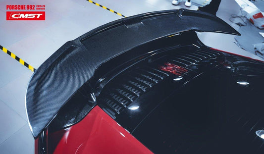 Porsche 911 992 992.1 Carerra Base/S/T/4/4S/Targa 4/Targa 4S/GTS 2020-2024 with Aftermarket Parts - V2 Style Carbon Fiber & FRP Rear Spoiler from CMST Tuning