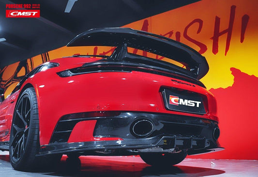 Porsche 911 992 992.1 Carerra Base/S/T/4/4S/Targa 4/Targa 4S/GTS 2020-2024 with Aftermarket Parts - V2 Style Carbon Fiber & FRP Rear Spoiler from CMST Tuning