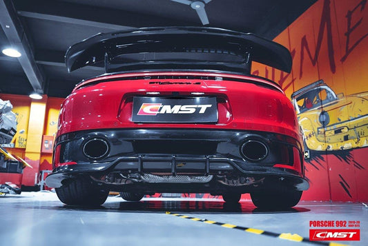 Porsche 911 992 992.1 Carerra Base/S/T/4/4S/Targa 4/Targa 4S/GTS 2020-2024 with Aftermarket Parts - V2 Style Carbon Fiber & FRP Rear Spoiler from CMST Tuning