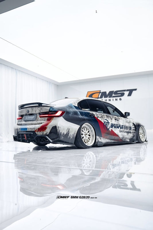 BMW 3 Series 330i M340i G20 G28 Pre-LCI 2020-2022 & 3 Series 330i M340i G20 G28 LCI 2023-ON & M3 G80 2021-ON with Aftermarket Parts - Pre-preg Carbon & FRP Rear Spoiler from CMST Tuning