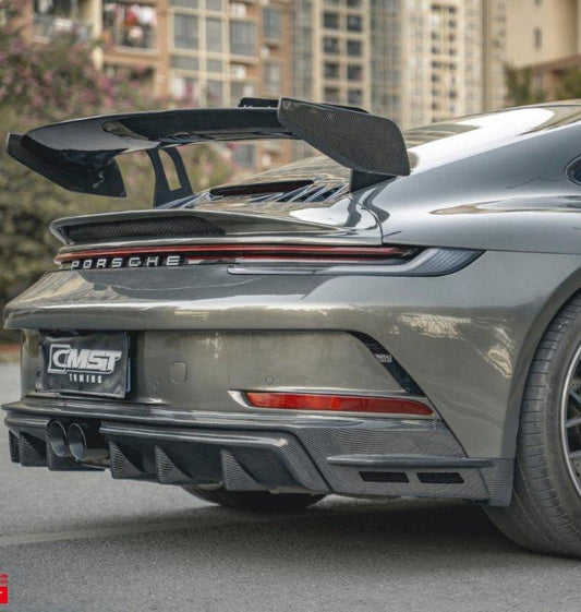 Porsche 911 992 992.1 Carerra Base/S/T/4/4S/Targa 4/Targa 4S/GTS 2020-2024 with Aftermarket Parts - V2 & GT3 Style Carbon Fiber & FRP Rear Spoiler Wing from CMST Tuning