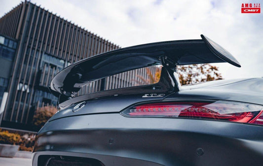 Mercedes Benz AMG GT Base GTS GTC C190 2016-2021 (suitable for hardtop coupe with active aero spoiler, fix wing versions require OEM part 190 790 03 88) with Aftermarket Parts - V1 Style Carbon Fiber & FRP Rear Spoiler Wing from CMST Tuning