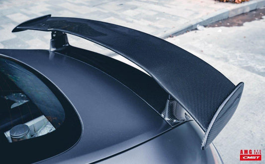Mercedes Benz AMG GT Base GTS GTC C190 2016-2021 (suitable for hardtop coupe with active aero spoiler, fix wing versions require OEM part 190 790 03 88) with Aftermarket Parts - V1 Style Carbon Fiber & FRP Rear Spoiler Wing from CMST Tuning