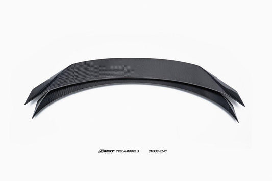 Tesla Model 3 Highland / Performance 2024-ON with Aftermarket Parts - V1 Style Rear Spoiler Carbon Fiber from CMST Tuning