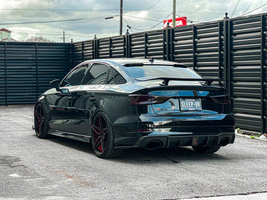 Audi RS3 S3 A3 8V/8V.5 2014 2015 2016 2017 2018 2019 2020 with Aftermarket Parts - V3 Style Rear Spoiler Wing Carbon Fiber from CMST Tuning