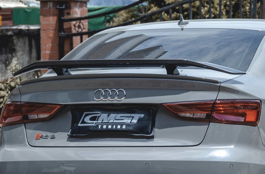 Audi RS3 S3 A3 8V/8V.5 2014 2015 2016 2017 2018 2019 2020 with Aftermarket Parts - V3 Style Rear Spoiler Wing Carbon Fiber from CMST Tuning
