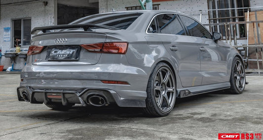 Audi RS3 S3 A3 8V/8V.5 2014 2015 2016 2017 2018 2019 2020 with Aftermarket Parts - V3 Style Rear Spoiler Wing Carbon Fiber from CMST Tuning