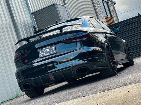 Audi RS3 S3 A3 8V/8V.5 2014 2015 2016 2017 2018 2019 2020 with Aftermarket Parts - V3 Style Rear Spoiler Wing Carbon Fiber from CMST Tuning