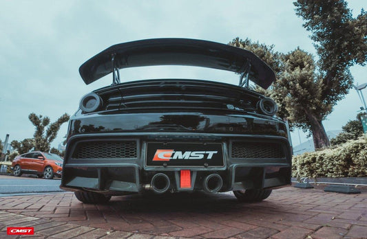 Ford Mustang GT 5.0 Mach1 Bullitt V6 3.6 Ecoboost 2.3 S550.1 S550.2 2015-2023 with Aftermarket Parts - V4 Style Rear Wing Carbon Fiber / FRP from CMST Tuning