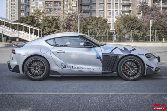 Toyota Supra MK5 A90 A91 3.0 2.0 2020-ON with Aftermarket Parts - Side Skirts Carbon Fiber / FRP from CMST Tuning