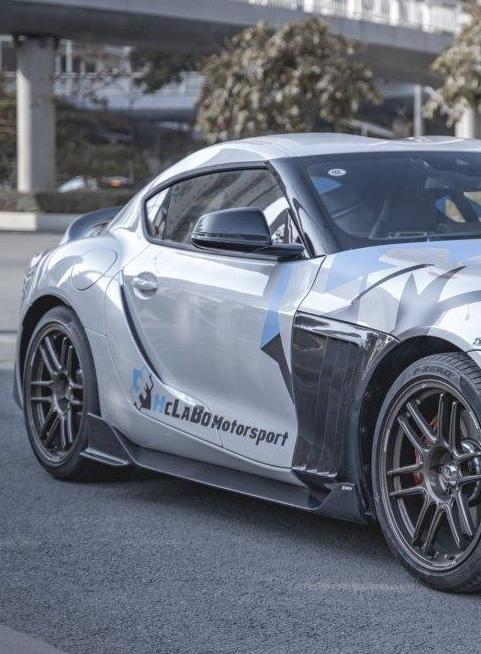 Toyota Supra MK5 A90 A91 3.0 2.0 2020-ON with Aftermarket Parts - Side Skirts Carbon Fiber / FRP from CMST Tuning