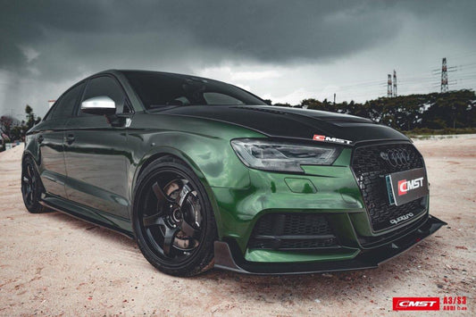 Audi RS3 S3 A3 8V/8V.5 2014 2015 2016 2017 2018 2019 2020 with Aftermarket Parts - Side Skirts Carbon Fiber from CMST Tuning