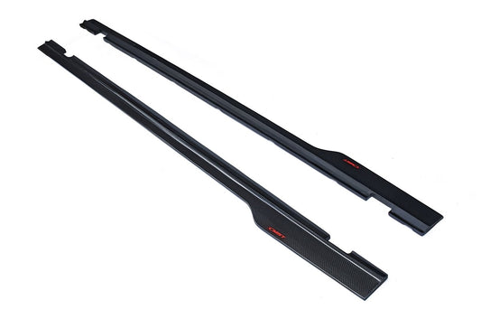 Dodge Challenger Hellcat T/A Scat Pack 392 SRT R/T SXT SE 2008-2023 (suitable for narrowbody, widebody requires slight modification to corners) with Aftermarket Parts - Side Skirts Carbon Fiber / FRP from CMST Tuning