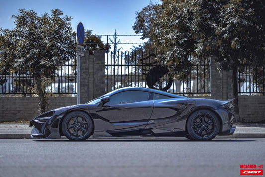 McLaren 720s 2018-2023 & 765LT 2021-2022 & 750s 2024-on with Aftermarket Parts - 765lt Conversion Style Side Skirts Carbon Fiber / FRP from CMST