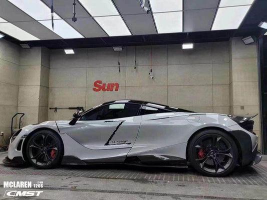 McLaren 720s 2018-2023 & 765LT 2021-2022 & 750s 2024-on with Aftermarket Parts - 765lt Conversion Style Side Skirts Carbon Fiber / FRP from CMST