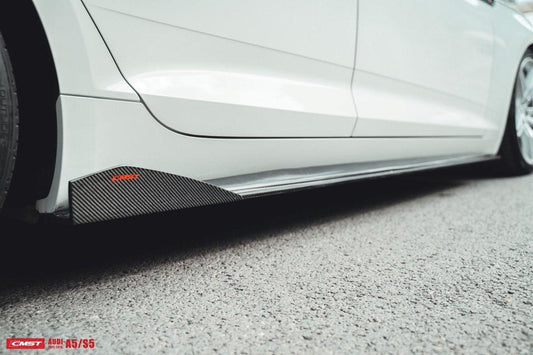 Audi S5 A5 S-line B9 2017 2018 2019 with Aftermarket Parts - Side Skirts Carbon Fiber from CMST Tuning