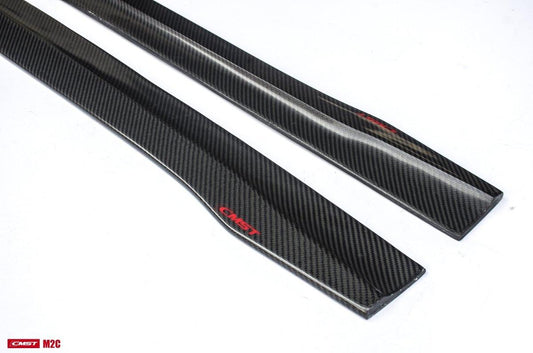 BMW F87 M2 M2C 2016-2021 with Aftermarket Parts - Vacuumed Carbon Side Skirts from CMST Tuning