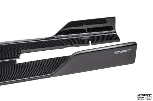 Honda Civic 11th Gen FE1 FE2 FE4 2022-ON with Aftermarket Parts - Side Skirts Carbon Fiber / FRP from CMST Tuning