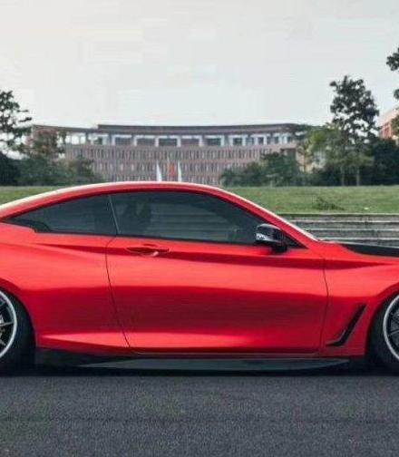 Infiniti Q60 Red Sport 400 Premium Luxe Sport Pure 2017-2022 with Aftermarket Parts - Side Skirts Carbon Fiber/FRP from CMST Tuning