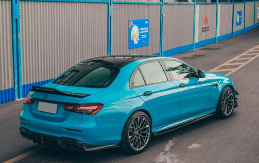 Mercedes Benz E-Class E63S E63 E53 E43 AMG E550 E450 E400 E350 E300 W213 2017-2023 with Aftermarket Parts - Carbon Fiber FRP Side Skirts from CMST Tuning