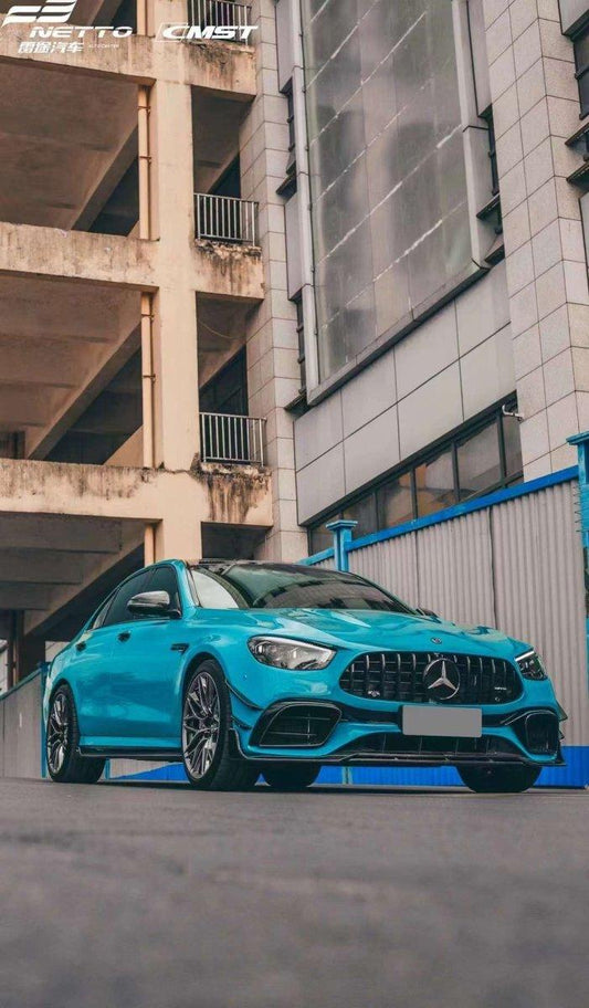 Mercedes Benz E-Class E63S E63 E53 E43 AMG E550 E450 E400 E350 E300 W213 2017-2023 with Aftermarket Parts - Carbon Fiber FRP Side Skirts from CMST Tuning