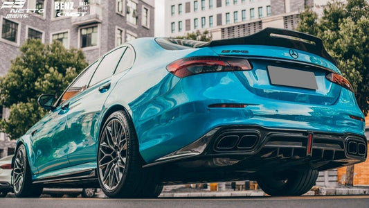 Mercedes Benz E-Class E63S E63 E53 E43 AMG E550 E450 E400 E350 E300 W213 2017-2023 with Aftermarket Parts - Carbon Fiber FRP Side Skirts from CMST Tuning