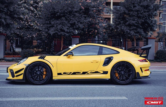Porsche 991 991.1 911 Turbo/Turbo S/GT3RS 2012-2016 & 991 991.2 911 Turbo/Turbo S/GT3RS/GT2RS 2017-2019 with Aftermarket Parts - Vacuumed Carbon & FPR Side Skirts from CMST Tuning