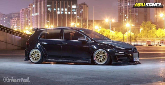 Volkswagen Golf R GTI Base MK7 MK7.5 2015-2021 (designed to be installed together with CMST widebody wheel arches) with Aftermarket Parts - Widebody Style Side Skirts Carbon Fiber / FRP from CMST Tuning